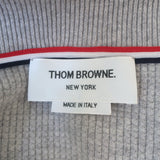 Thom Browne 4-Bar Waffle Knit Collared Cardigan Light Gray Cashmere-Wool Size 4