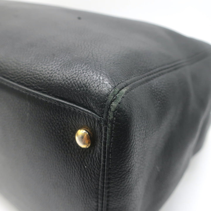 Chanel 2008 Cerf Executive Shopper Tote Black Caviar Leather Medium Shoulder Bag