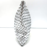 Bottega Veneta Medium Intrecciato Pouch Silver Metallic Leather Flat Clutch