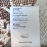 Anine Bing Bar Midi Skirt Beige Python Print Silk Charmeuse Size Extra Small NEW