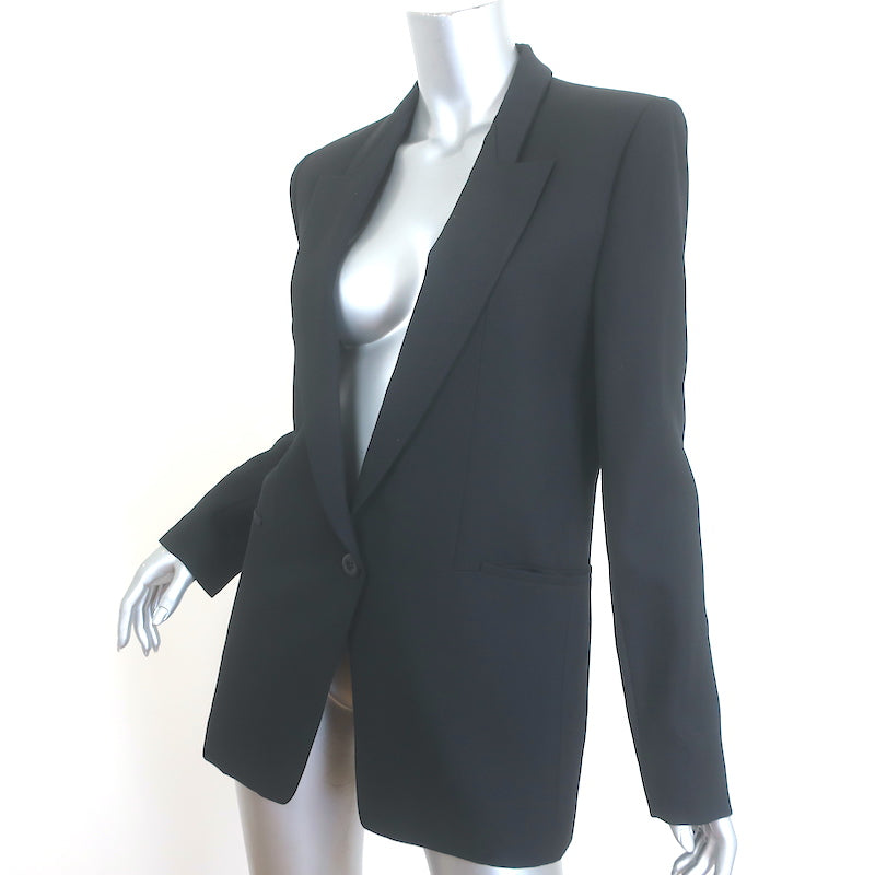 Vanessa Bruno Blazer Black Virgin Wool Size 38 One-Button Jacket
