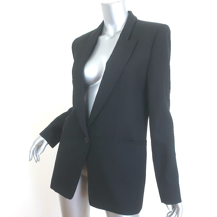 Vanessa Bruno Blazer Black Virgin Wool Size 38 One-Button Jacket