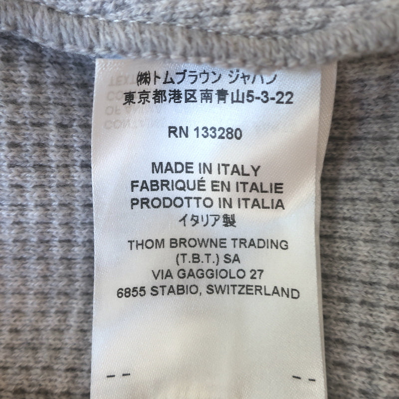 Thom Browne 4-Bar Waffle Knit Collared Cardigan Light Gray Cashmere-Wool Size 4