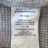 Thom Browne 4-Bar Waffle Knit Collared Cardigan Light Gray Cashmere-Wool Size 4