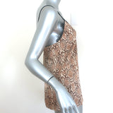 Anine Bing Lace-Trim Cami Beige Python Print Silk Charmeuse Size Small NEW
