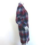 Isabel Marant Etoile Gabriel Plaid Coat Red/Blue Wool-Blend Size 34