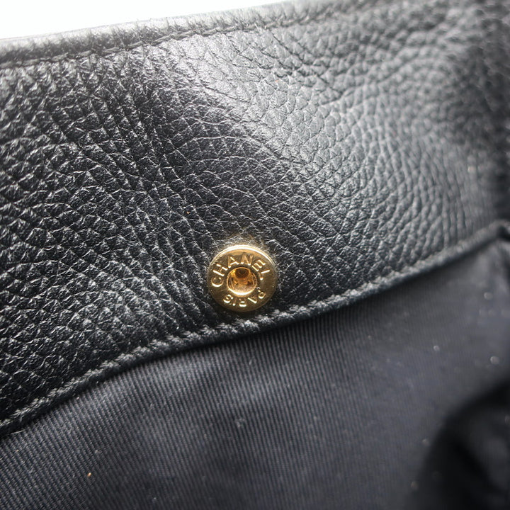 Chanel 2008 Cerf Executive Shopper Tote Black Caviar Leather Medium Shoulder Bag
