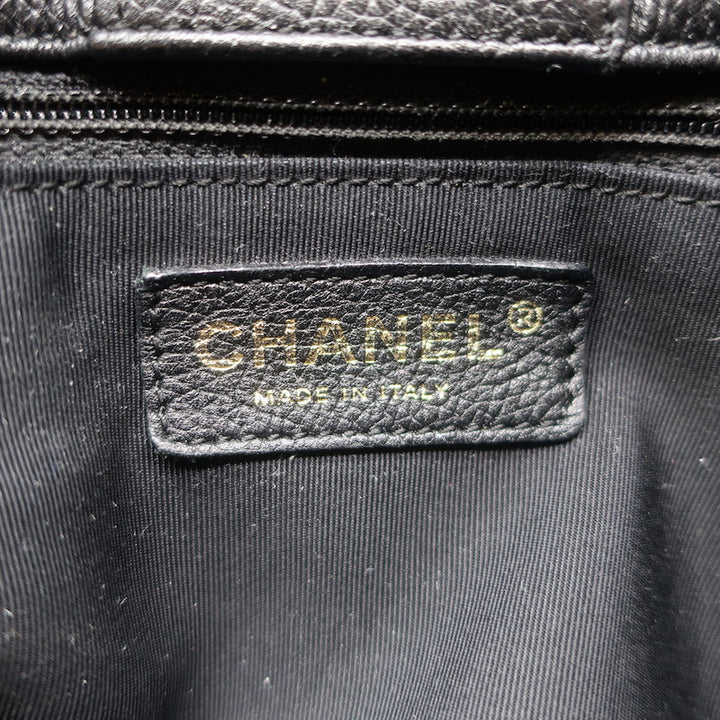 Chanel 2008 Cerf Executive Shopper Tote Black Caviar Leather Medium Shoulder Bag