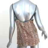 Anine Bing Lace-Trim Cami Beige Python Print Silk Charmeuse Size Small NEW