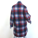 Isabel Marant Etoile Gabriel Plaid Coat Red/Blue Wool-Blend Size 34
