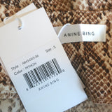 Anine Bing Lace-Trim Cami Beige Python Print Silk Charmeuse Size Small NEW
