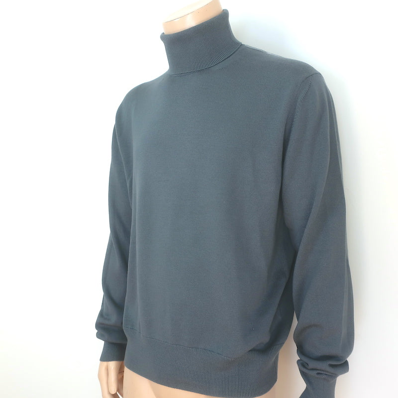 Tom Ford Turtleneck Sweater Teal Silk-Wool Size 54