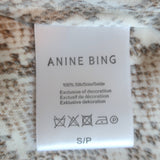 Anine Bing Lace-Trim Cami Beige Python Print Silk Charmeuse Size Small NEW