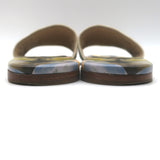 Christian Dior Dway Slides Yellow/Olive Embroidered Cotton Size 40