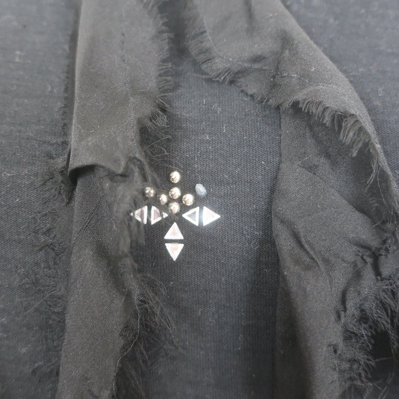 Faith Connexion Embellished Ruffled Sweatshirt Dress Black Cotton Size Small