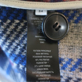 Isabel Marant Etoile Gabriel Plaid Coat Red/Blue Wool-Blend Size 34