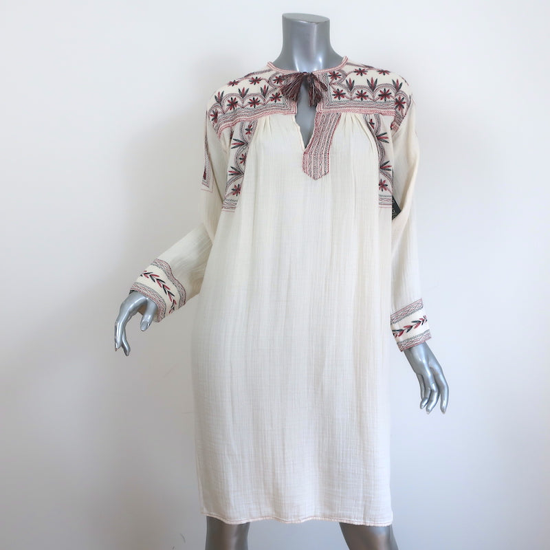 Isabel Marant Etoile Viola Long Sleeve Dress Ecru Embroidered Cotton Size 34 NEW Isabel Marant Etoile Viola Long Sleeve Dress Ecru Embroidered Cotton Size 34 NEW