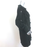 Faith Connexion Embellished Ruffled Sweatshirt Dress Black Cotton Size Small