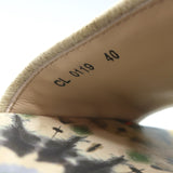 Christian Dior Dway Slides Yellow/Olive Embroidered Cotton Size 40