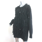 Faith Connexion Embellished Ruffled Sweatshirt Dress Black Cotton Size Small