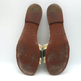 Christian Dior Dway Slides Yellow/Olive Embroidered Cotton Size 40