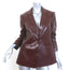 Cinq a Sept Kylie Faux Leather Jacket Tobacco Size 6 One-Button Blazer NEW