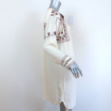 Isabel Marant Etoile Viola Long Sleeve Dress Ecru Embroidered Cotton Size 34 NEW