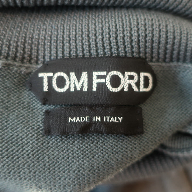 Tom Ford Turtleneck Sweater Teal Silk-Wool Size 54