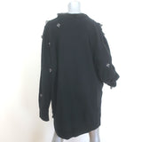 Faith Connexion Embellished Ruffled Sweatshirt Dress Black Cotton Size Small