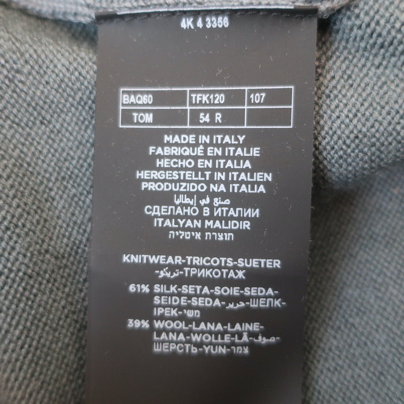 Tom Ford Turtleneck Sweater Teal Silk-Wool Size 54