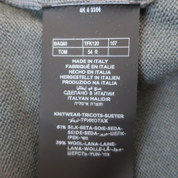 Tom Ford Turtleneck Sweater Teal Silk-Wool Size 54