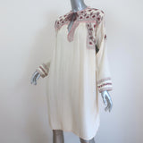 Isabel Marant Etoile Viola Long Sleeve Dress Ecru Embroidered Cotton Size 34 NEW