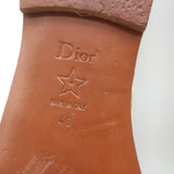 Christian Dior Dway Slides Yellow/Olive Embroidered Cotton Size 40