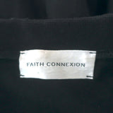 Faith Connexion Embellished Ruffled Sweatshirt Dress Black Cotton Size Small