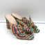 Loeffler Randall Penny Bow Mules Rainbow Pleated Lame Size 8 High Heel Sandals