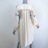 Isabel Marant Etoile Viola Long Sleeve Dress Ecru Embroidered Cotton Size 34 NEW