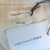 Isabel Marant Etoile Viola Long Sleeve Dress Ecru Embroidered Cotton Size 34 NEW
