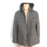 Brunello Cucinelli Hooded Puffer Coat Brown Wool-Cashmere Size Extra Large
