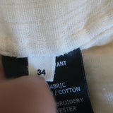 Isabel Marant Etoile Viola Long Sleeve Dress Ecru Embroidered Cotton Size 34 NEW