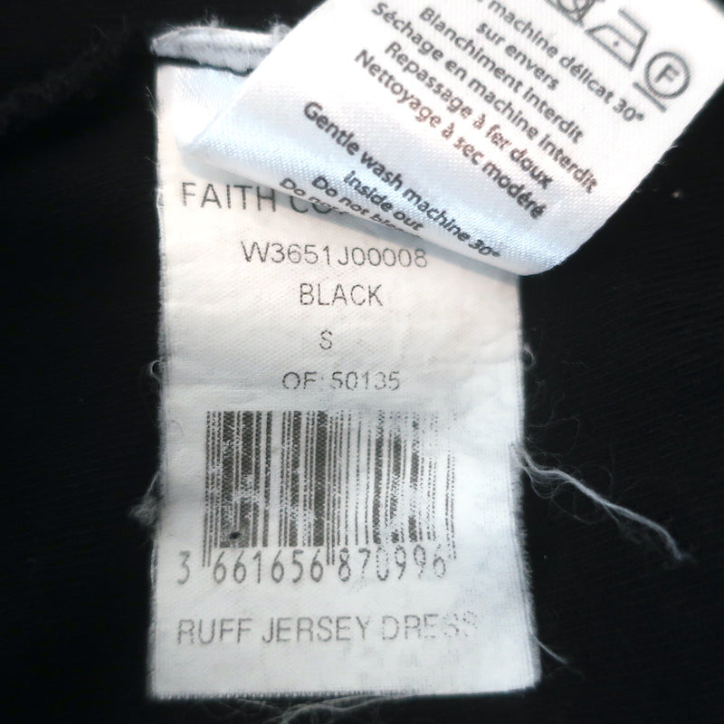 Faith Connexion Embellished Ruffled Sweatshirt Dress Black Cotton Size Small