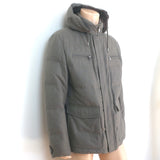 Brunello Cucinelli Hooded Puffer Coat Brown Wool-Cashmere Size Extra Large