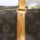 Louis Vuitton Monogram Keepall 60 Duffle Bag Brown Leather-Trim Canvas