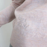 Zadig & Voltaire Pravis cashmere heart sweater in light pink, size XS, pre-owned, authentic luxury, gently worn.