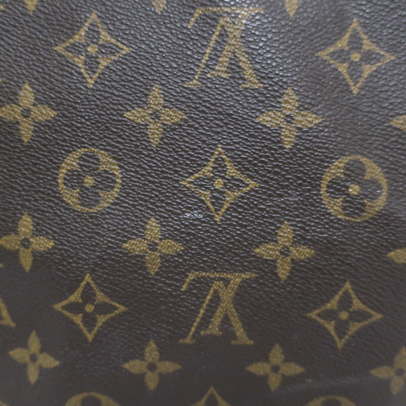 Louis Vuitton Monogram Keepall 60 Duffle Bag Brown Leather-Trim Canvas