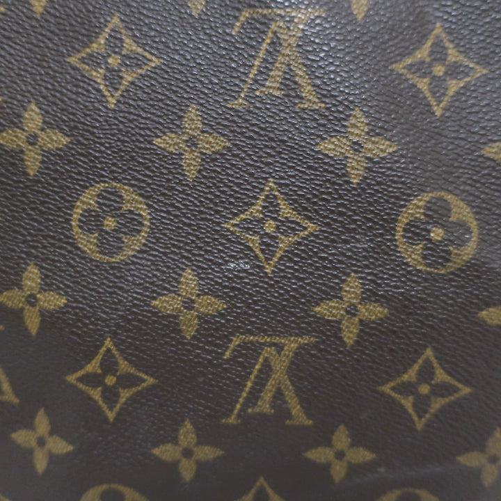 Louis Vuitton Monogram Keepall 60 Duffle Bag Brown Leather-Trim Canvas