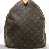 Louis Vuitton Monogram Keepall 60 Duffle Bag Brown Leather-Trim Canvas