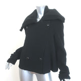 Maison Margiela Cropped Peacoat Black Wool-Blend Size 40 Double Breasted Jacket