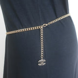 Chanel B22 Enamel Logo CC Chain Belt Gold/Black 35"