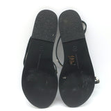 Ancient Greek Sandals Eleftheria Pearls Sandals Black Leather Size 40