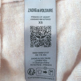 Zadig & Voltaire Pravis cashmere heart sweater in light pink, pre-owned and authentic luxury, size XS